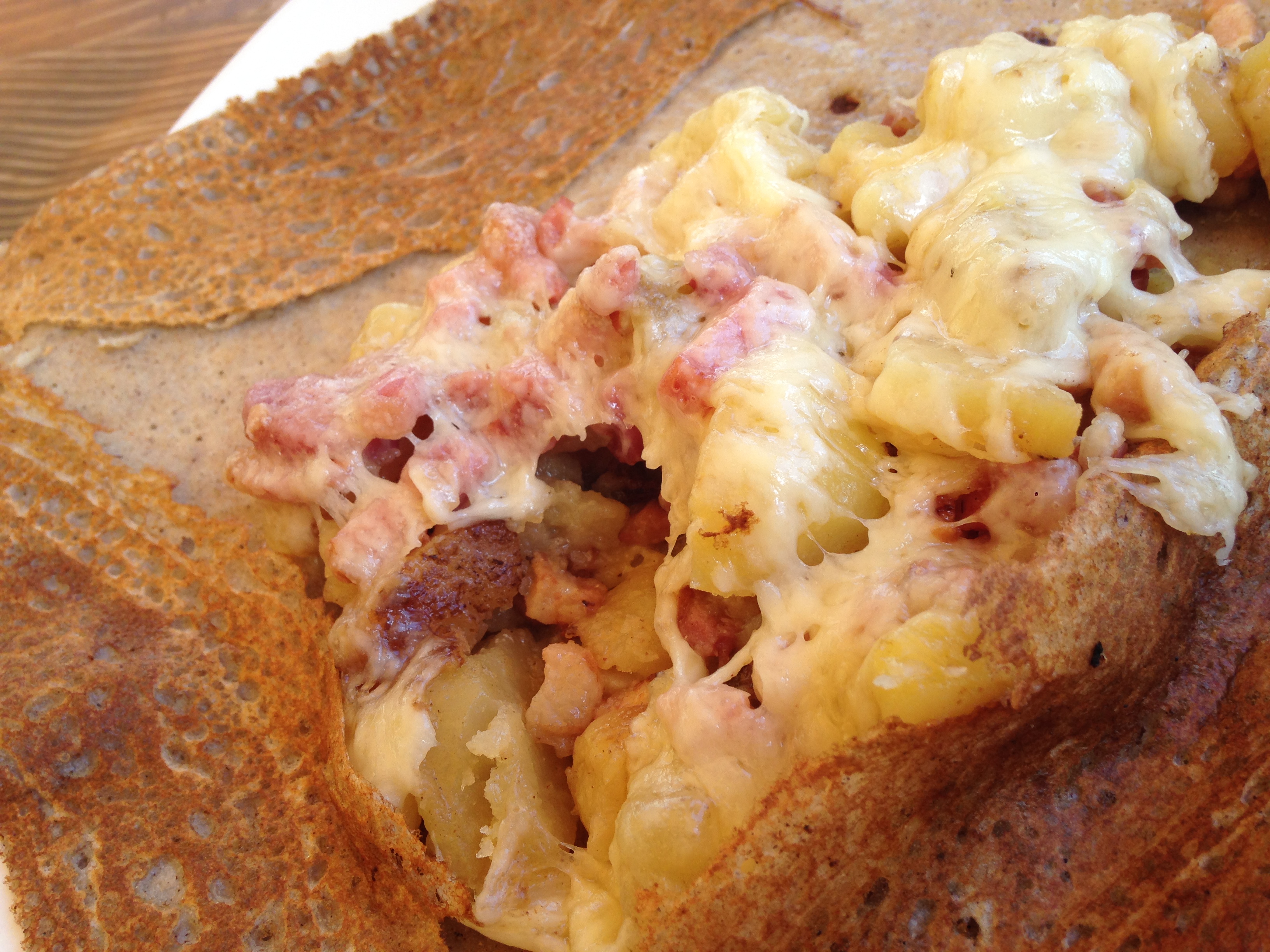 2014-05-13 Loches Chateau 52 crepery potato bacon and cheese